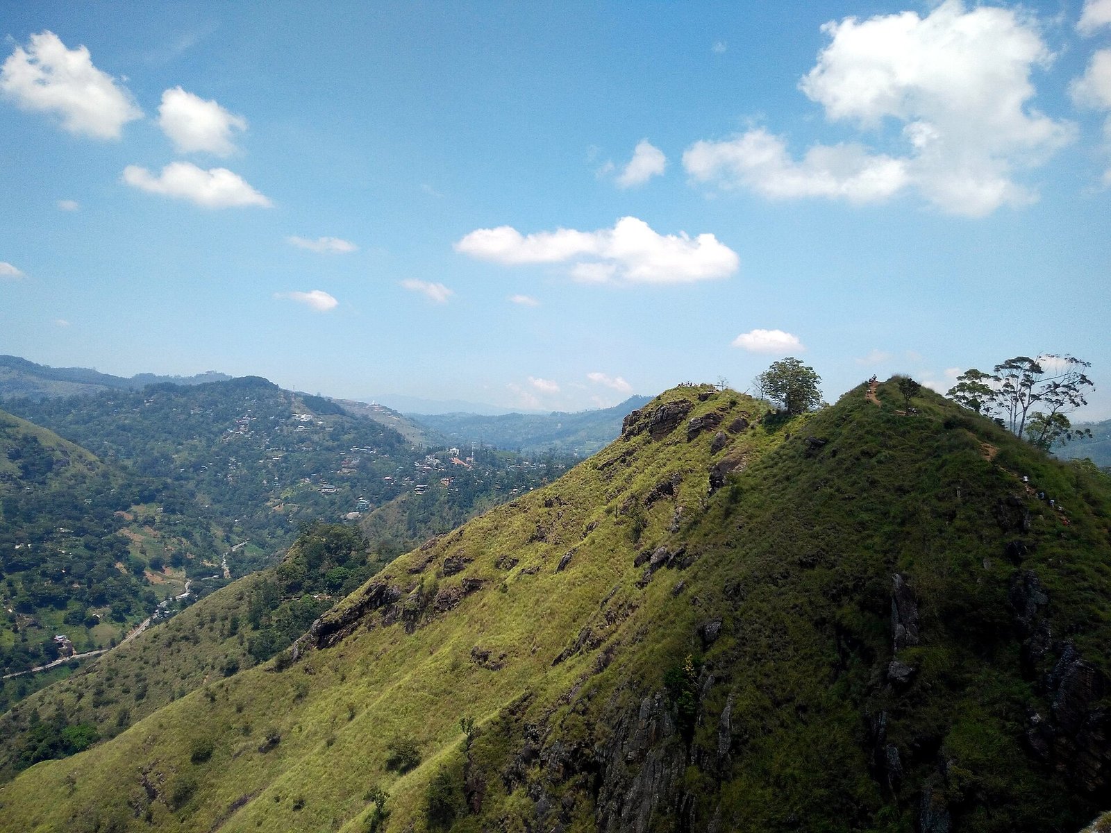 Green ridge of Little Adam's Peak above the valleys near Ella