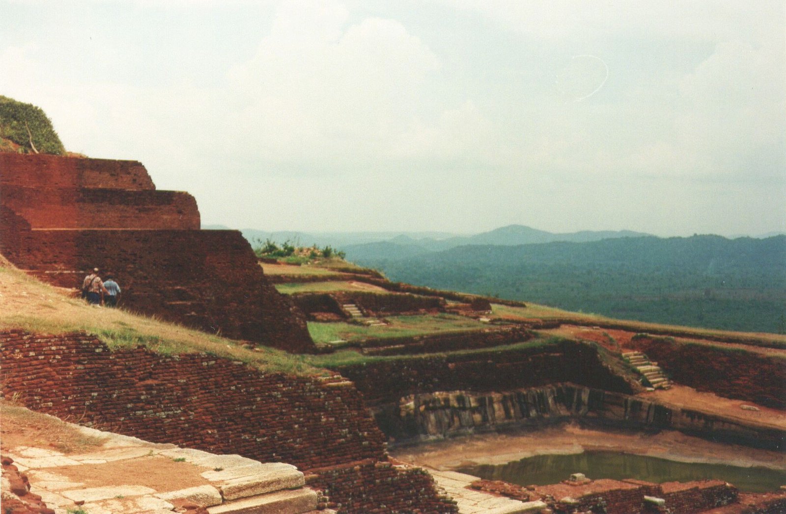 Brick ruins of the palace on the summit of Sigiriya rock